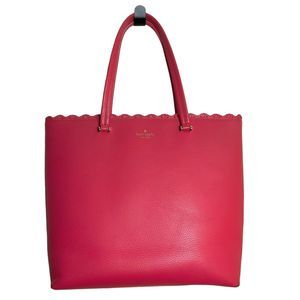 $429 Kate Spade Marjorie Fordham Court Large Leather Tote Scallop Edge Handbag